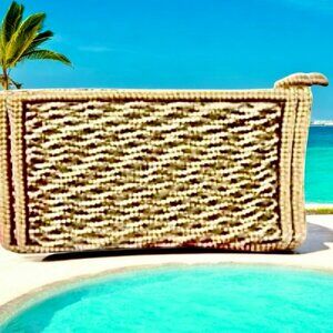 Vintage Beaded Clutch Purse Faux Pearls Made in Japan Handbag